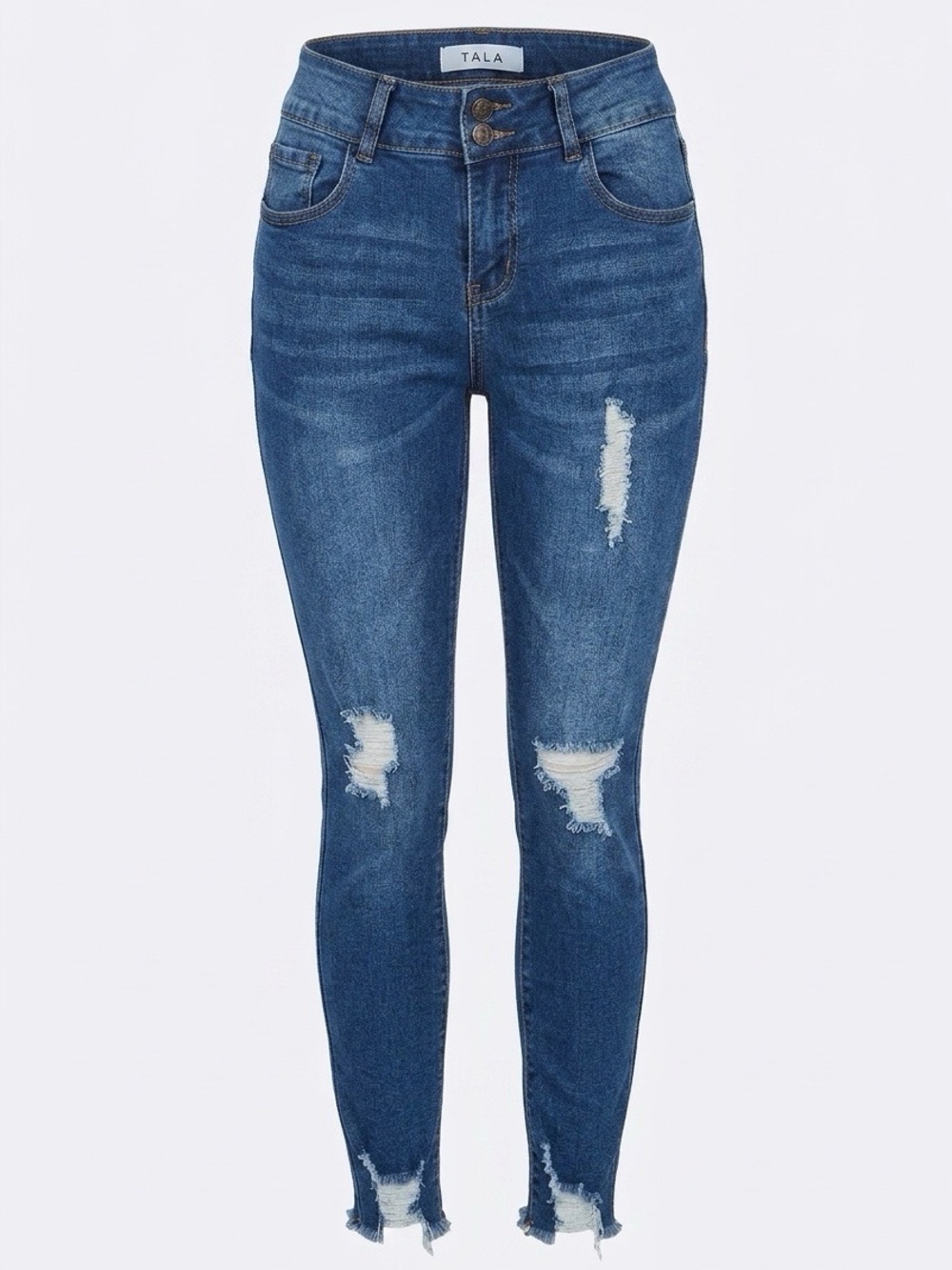 Women's Distressed Blue Skinny Jeans by Tala